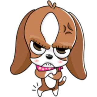 😠 chó, tức giận, hoạt hình, động vật, dễ thương, nhãn dán telegram sticker