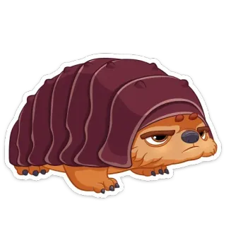 😐 armadillo, animale, carino, cartone animato, adesivo telegram sticker