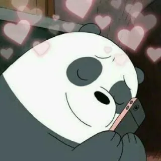 ✨ Panda We Bare Bears Panda, Oso, Dibujos animados, Amor, Corazón, Lindo, Feliz telegram sticker