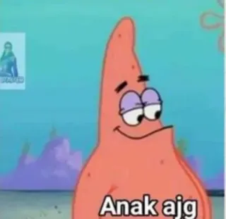 😈 Patrick Star Spongebob Squarepants Anak ajg Патрик Стар, Губка Боб Квадратные Штаны, Мультфильм, Смешной, Мем, Обидный, Сленг, Anak ajg telegram sticker