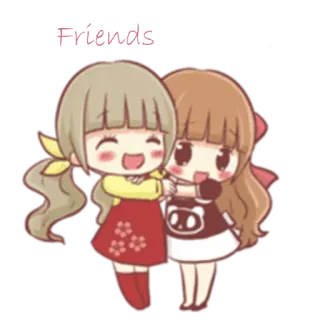 🤗 Friends bạn bè, tình bạn, hoạt hình, dễ thương, con gái telegram sticker