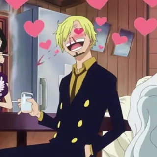 🏴‍☠️ Sanji One Piece Аниме, Манга, Сердечки, Любовь, Мультфильм, Санджи, Ван Пис telegram sticker