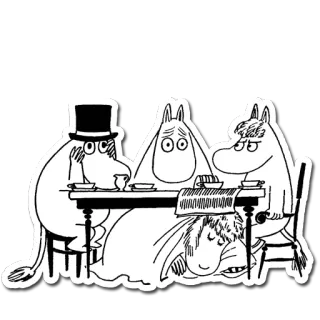 🍺 Moomin Moomins Moomin, Dibujos animados, Té, Mesa, Familia, Moomintroll telegram sticker