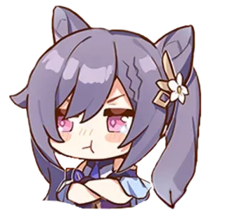 💖 Keqing Genshin Impact Аниме, Genshin Impact, Кэ Цин, Видеоигра, Персонаж, Наклейка, Милый telegram sticker