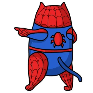 👈 Spider-Man แมว, สไปเดอร์แมน, ซูเปอร์ฮีโร่, สัตว์, การ์ตูน, อนิเมชั่น telegram sticker