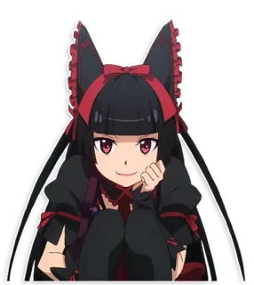 🙂 chica anime, orejas de gato, lindo, dibujos animados, gótico, manga telegram sticker