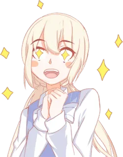 ✨ anime, girl, stars, sparkling, happy telegram sticker