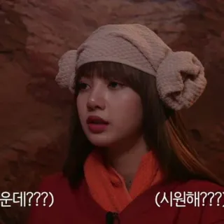 😐 윤데???? person, woman, korean, hat, portrait telegram sticker