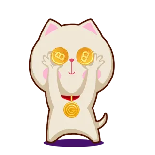 🤓 cat, gold, currency, animal, cartoon, coin, finance telegram sticker