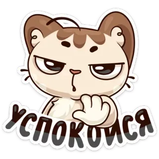 🤚 УСПОКОЙСЯ gatto, adesivo, animale, carino, calmati telegram sticker