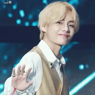 👋 V K-pop, BTS, cantor, V, ídolo, celebridade telegram sticker