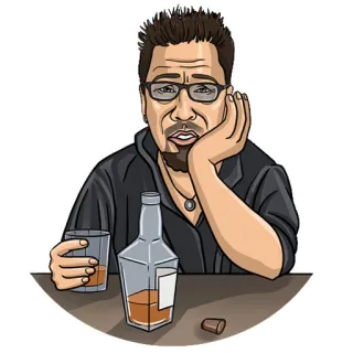 🥃 minum, alkohol, sedih, bosan, botol telegram sticker