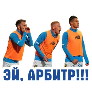 🗣 ЭЙ, 'АРБИТР!!! soccer, football, sports, referee, players telegram sticker