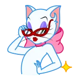 😉 cat, glasses, pink, glamour, cartoon telegram sticker