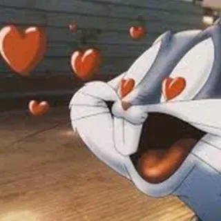 😍 Bugs Bunny Dessin animé, Lapin, Amour, Coeurs, Looney Tunes telegram sticker