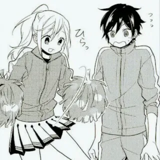 🖤 ひらっ Anime, Manga, Cheerleader, Paar, Pompons telegram sticker