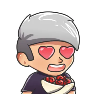 ❤️ мультфильм, любовь, сердце, персонаж, глаза, эмоция telegram sticker