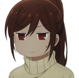 ☹ anime, ragazza, carina, espressione, annoiata telegram sticker