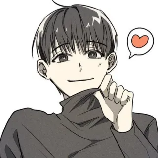 ❤️ Anime, Herz, Cartoon, Junge, Süß whatsapp sticker