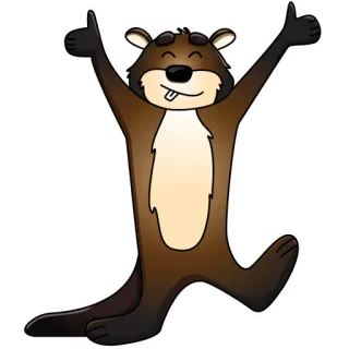 🔥 loutre, animal, dessin animé, joyeux, pouce levé, mignon whatsapp sticker