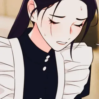 😫 аниме, женщина, грустный, горничная, взволнованный, персонаж telegram sticker