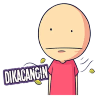 😑 DIKACANGIN cartoon, sticker, text telegram sticker