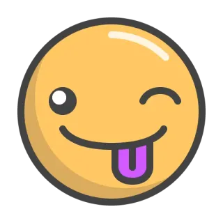 😋 Emoji, Clin d'œil, Smiley, Dessin animé, Ludique, Fantaisiste telegram sticker