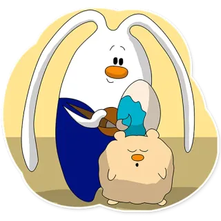 😋 Kreskówka, Jajko, Zwierzęta, Uroczy, Wielkanoc telegram sticker