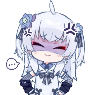 💢 Anime, Chibi, Süß, Wütend, Cartoon, Aufkleber, Figur telegram sticker