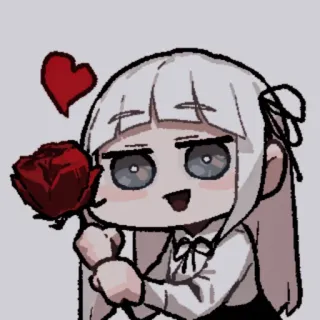 🕯 anime, cute, girl, heart, rose, chibi telegram sticker