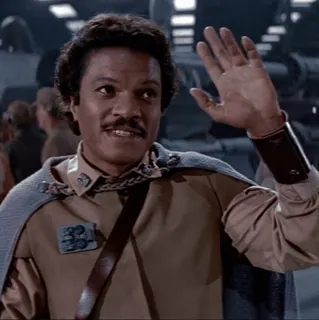 💫 Lando Calrissian Star Wars lando calrissian, star wars, cape, general, waving telegram sticker