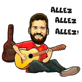 🎶 ALLEZ ALLEZ ALLEZ! ฟุตบอล, ฟุตบอล, กีฬา, ดนตรี, กีตาร์ telegram sticker