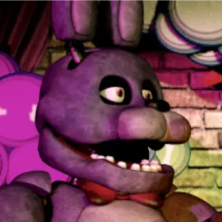 ❓ Bonnie Five Nights at Freddy's jeu vidéo, animatronique, effrayant, violet, lapin telegram sticker
