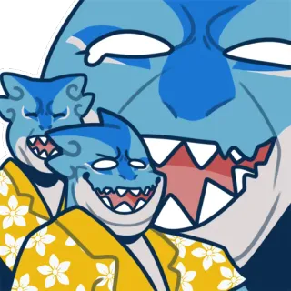 😂 Hai, Cartoon, Figur, Strand, Tier, Kreatur whatsapp sticker