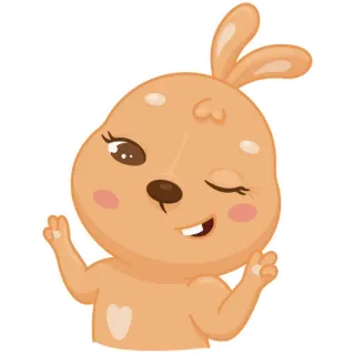😉 binatang, kartun, imut, ilustrasi, stiker, kelinci telegram sticker