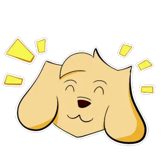 ☺️ cão, animal, fofo, adesivo, amarelo, desenho animado telegram sticker