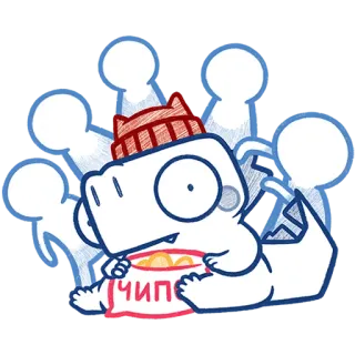 🍟 ЧИПЫ cartoon, chips, food, snack, character telegram sticker