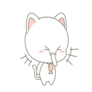 😂 cat, cute, sticker, cartoon, animal, white telegram sticker