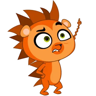 👆 Cartoon, Tier, Igel, Orange, Lustig, Süß telegram sticker