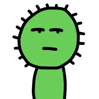 🦠 verde, dibujos animados, monigote, cactus, gracioso, personaje telegram sticker