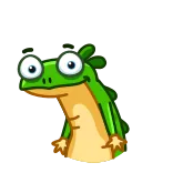 👍 Cartone animato, Animale, Rettile, Lucertola, Verde, Carino whatsapp sticker