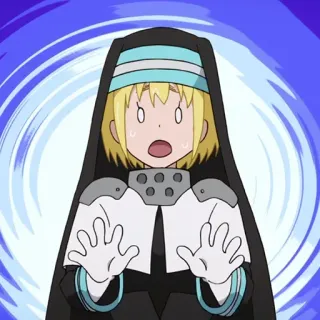 🔥 Iris Fire Force anime, Fire Force, Íris, personagem, chocado, assustado telegram sticker