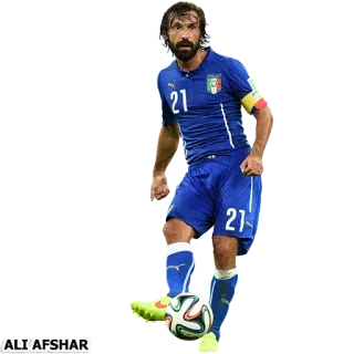⚽ Andrea Pirlo sepak bola, sepak bola, Italia, olahraga, atlet, pemain sepak bola telegram sticker
