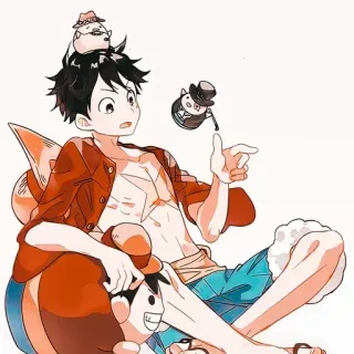 ❗️ Monkey D. Luffy One Piece Anime, Cartoon, One Piece, Monkey D. Luffy, Manga, Strohoed, Piraat telegram sticker