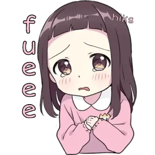 🥺 fueee anime, crying, sad, girl, manga, cute telegram sticker