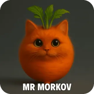 🥕 MR MORKOV แมว, แครอท, มิสเตอร์ มอร์คอฟ, น่ารัก, สัตว์, ผัก, ลูกผสม whatsapp sticker