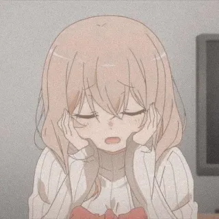 🥯 Anime, Garota, Triste, Fofa, Mangá, Desenho animado telegram sticker