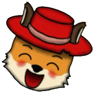 😄 fox, animal, hat, cartoon, cute, happy telegram sticker
