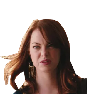 😒 여자, 엠마 스톤, 얼굴, 표정, 혐오, 여배우 telegram sticker
