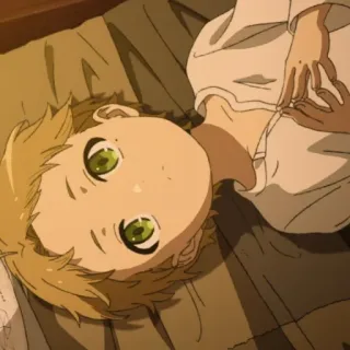 🤔 anime, bé trai, trẻ con, nằm, nhìn lên telegram sticker